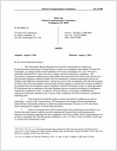 FCC decision regarding TP-Link